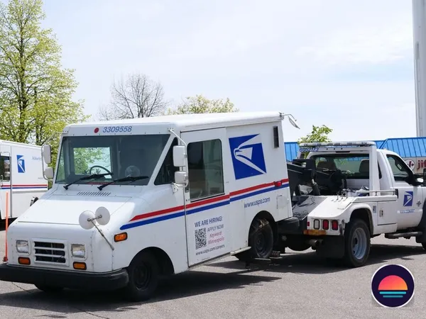 Flatbed tow truck loading a car on a residential street, showing free same-day car pickup service in Miami